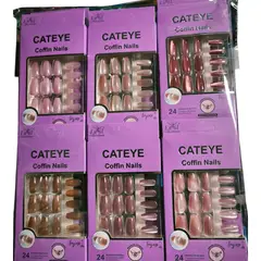 GENERICO - Uñas Press On Engol Cateye Coffin Nails