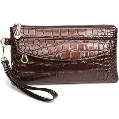 GENERICO - Bolso De Mano Sobre Billetera Elegante Mujer Cuero PU Diseño Cocodrilo Premium
