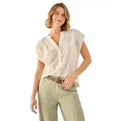 ESPRIT - Blusa para Dama Con Cuello Mao Moderma y Elegante