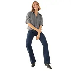 ESPRIT - Blusa para Dama de Corte Cropped Moderna y Casual