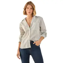 ESPRIT - Blusa para Dama Diseño Novedoso a Rayas Versátil
