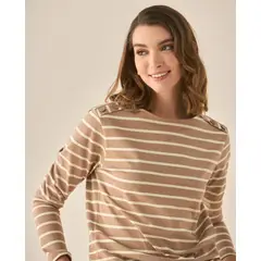 ESPRIT - Blusa para Dama Diseño a Rayas Manga Larga Cómoda