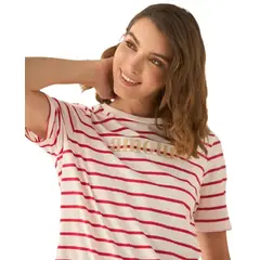 ESPRIT - Camiseta para Dama Diseño a Rayas Ideal para Diario