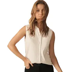 ESPRIT - Blusa para Dama Elegante Manga Sisa Versátil y Cómoda