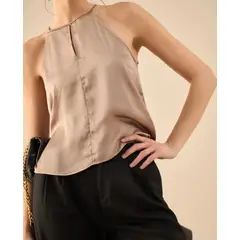 ESPRIT - Blusa para Dama de Tirantes Formal -Fácil de Combinar