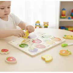 GENERICO - Rompecabezas frutas Montessori Didactico Aprendizaje Niños