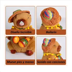 GENERICO - Peluche Capibara Marron Interactivo con Sonido y Accion