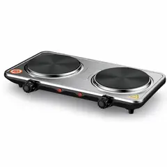 SOKANY - Estufa Electrica 2 Puestos 2000w Alta Potencia Sk5202 Plateado 110v