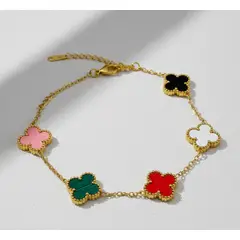STAINLESS STEEL - Pulsera Tipo Van Cleef Colores En Acero Inoxidable + Caja