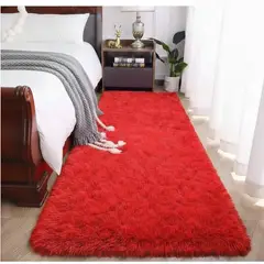 PIX LINK - Tapete Decorativo Shaggy Rojo 60x150 cm