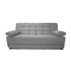 MUEBLES REM - Sofá Cama Tarima Haller En Tela Velvet 190X95X80 Gris