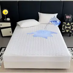 GENERICO - Protector de Colchón Impermeable Antifluido Semidoble Blanco Ajuste Seguro y Máxima Protección