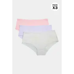 LILI PINK - Hipster para niñas confeccionado en algodón paquete x3