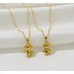 STAINLESS STEEL - Collar Para Pareja De Astronautas Novios Amor Regalo Amor & Amistad + Caja