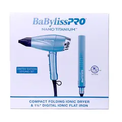 BABYLISS - Combo BabylissPro Secador Plegable 910 + Plancha 4090 Digital 1 1/4"