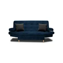 MUEBLES REM - Sofá Cama Blum Clic Clac 3 Posiciones Tela Amigable Con Mascotas 185X90X80 Azul Petroleo