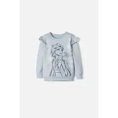 DISNEY - Buzo de Frozen cerrado azul para niña 2T a 6T
