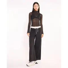 ATMOS - Pantalón Amplio Alotech Con Pretina para Mujer Deportiva Color Negro Marca