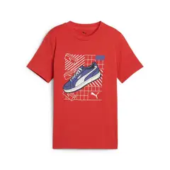 PUMA - Camisa Deportiva Original Graphics Iv B Rojo Niños