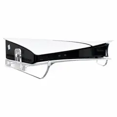 HANGERTECH - Soporte Repisa Base Acrílico Pared Ps5 Horizontal Fat/slim 2 Controles Diseño Transparente