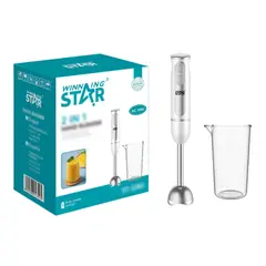 GENERICO - Batidora De Mano Eléctrica 2 Velocidades Vaso De 600ml Winning Star