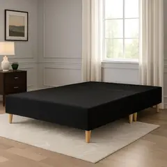DORMIPUFF - Base Cama Doble 140cm Negro Pata Madera