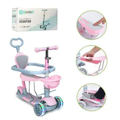 LANZURY IMPORTACIONES - Scooter - Patineta 5 En 1 Para Niños Y Niñas Con Silla ROSA