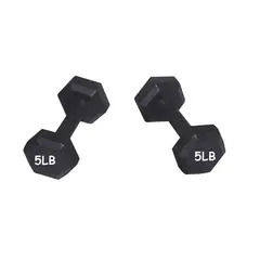 GENERICO - PAR DE MANCUERNA HEXAGONAL 5 LB C/U – TOTAL 10 LB