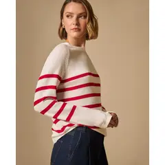 ESPRIT - Suéter para Dama Tejido Diseño a Rayas Sofisticado