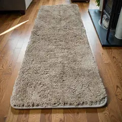 MITAPETE COM - Tapete Alfombra Camino Pie De Cama Peludo 50 X 140cms Caqui
