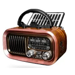 INNOVA - Radio Vintage Retro Bluetooth Carga Solar Recargable Fmamsw Portátil Café Café