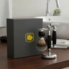 GENERAL - Set de afeitado clasico de lujo BLACK LEOPARD