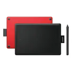 WACOM - Tableta Gráfica One by Small CTL-472 USB 2540 LPI Lápiz sin Pila 2048 Niveles - Negro/Rojo