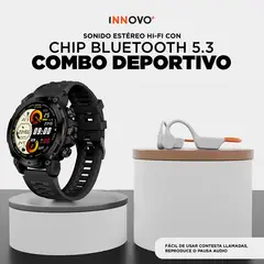 INNOVA - Smartwatch AMOLED 143″ Con Audífonos de Conducción Ósea G7 IP68