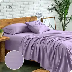 BALI - Sabanas Cama Semidoble Lila Calidad Premium