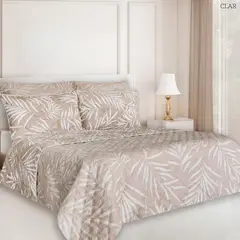 BALI - Colcha Doble Faz para Cama Sencilla 170×240 + Funda 50×75 Ramas Café