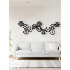 BEER EXPERIENCE LAB - Cuadro decoración pared Mosaico Hexagonal Modular Geométrico MDF Negro