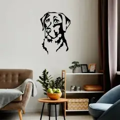 BEER EXPERIENCE LAB - Cuadro decoración pared animal perro labrador 60x40cm MDF Negro