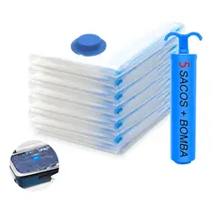 GENERICO - Kit De 5 Aspiradoras Organizador De Ropa Edredón Maleta Y Bomba 70 X 50 Mm Almacenamiento Accesorios