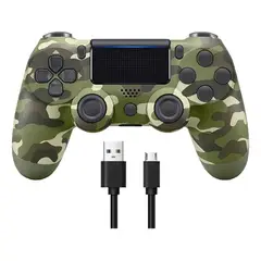 GENERICO - Control para ps4 pc y android compatible inalámbrico verde camuflado