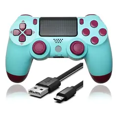 GENERICO - Control para ps4 pc y android compatible inalámbrico color azul chicle edición limitada