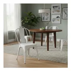 GENERICO - Silla Tolix Metálica Blanca Hogar Restaurante