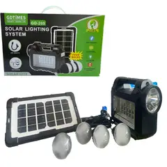 GENERICO - Kid Solar Con 4 Bombillos Reflector Linterna Usb Negro 110v