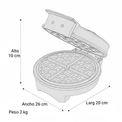 OSTER - Wafflera 20cm Antiadherente CKSTWF2000 1080W Plateado
