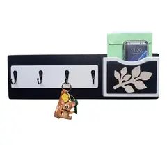 GENERICO - Portallaves Perchero De Pared Multiusos con Buzón En Madera