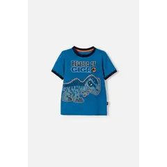 UNIVERSAL - Camiseta de Jurassic World manga corta azul para niño 2T a 6T