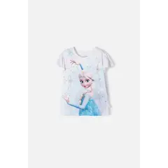 DISNEY - Camiseta de Frozen manga corta blanco para niña