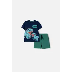 UNIVERSAL - Conjunto de Jurassic World pantalón corto multicolor para niño 2T a 6T