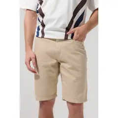 KOAJ - Bermuda de jean carpintero kaki clara con tiro bajo Hombre