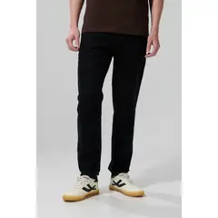 KOAJ - Jean negro skinny con tiro bajo, cremallera y ajuste ce Hombre